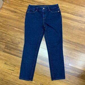 Chico's‎ So Slimming Girlfriend Jeans Womens Size 4 Slim Leg Ankle Dark Wash